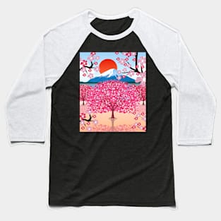 Japan Sakura Tree Flower Blossoms Japanese Cherry Blossom Baseball T-Shirt